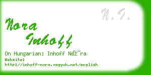 nora inhoff business card